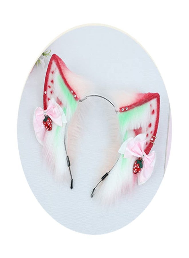 Faylay Women Furry Cat Ear Animal Ears Headband Ribbon Decor (CMME) - Image 4